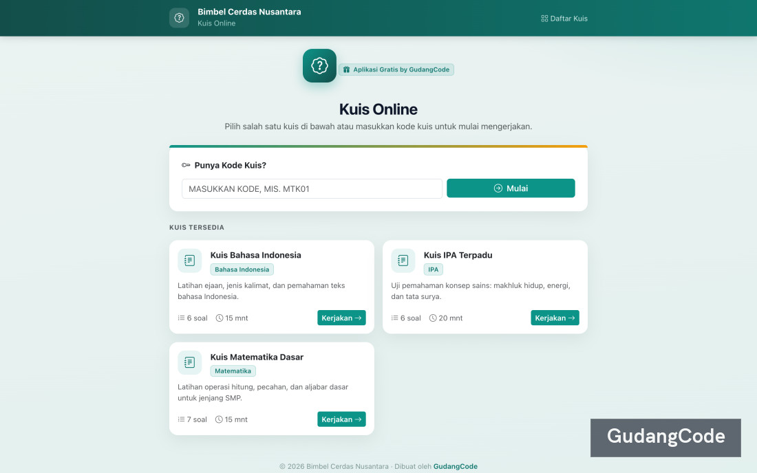 Aplikasi Bank Soal & Kuis Online - Aplikasi Bank Soal & Kuis Online — Screenshot 1