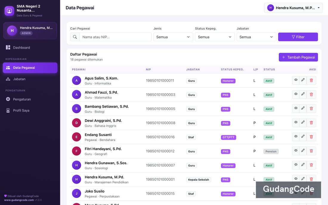 Aplikasi Data Guru & Pegawai - Aplikasi Data Guru & Pegawai — Screenshot 2