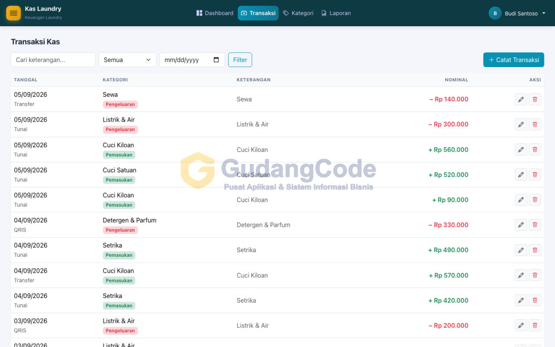 Laundry Finance App