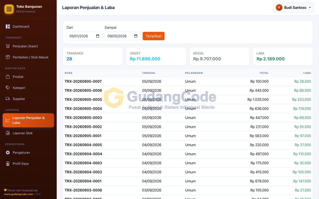 Building Materials POS App