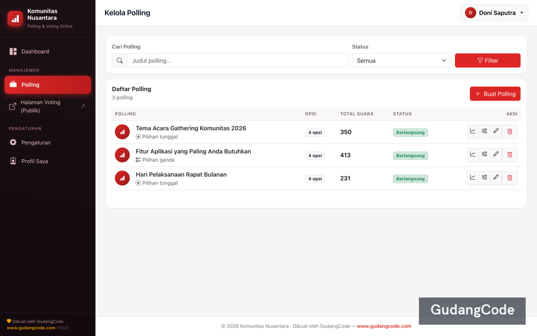 Aplikasi Polling & Voting Online - Aplikasi Polling & Voting Online — Screenshot 4