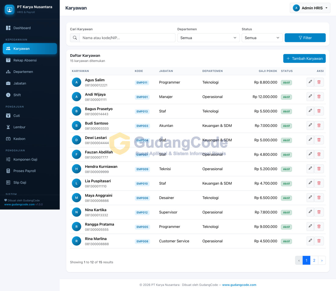 Aplikasi HRIS + Payroll - Aplikasi HRIS + Payroll — Screenshot 2
