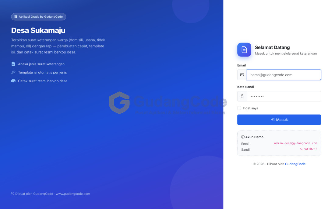 Aplikasi Surat Keterangan Desa - Aplikasi Surat Keterangan Desa — Screenshot 1