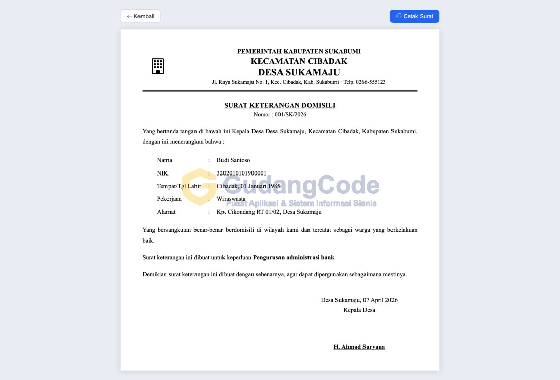 Aplikasi Surat Keterangan Desa - Aplikasi Surat Keterangan Desa — Screenshot 3