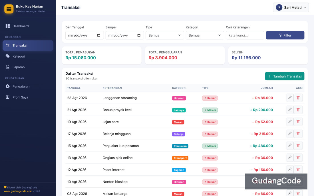 Daily Finance Tracker App