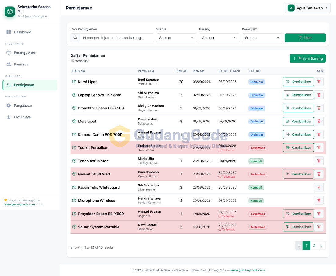 Aplikasi Peminjaman Barang & Aset - Aplikasi Peminjaman Barang & Aset — Screenshot 3