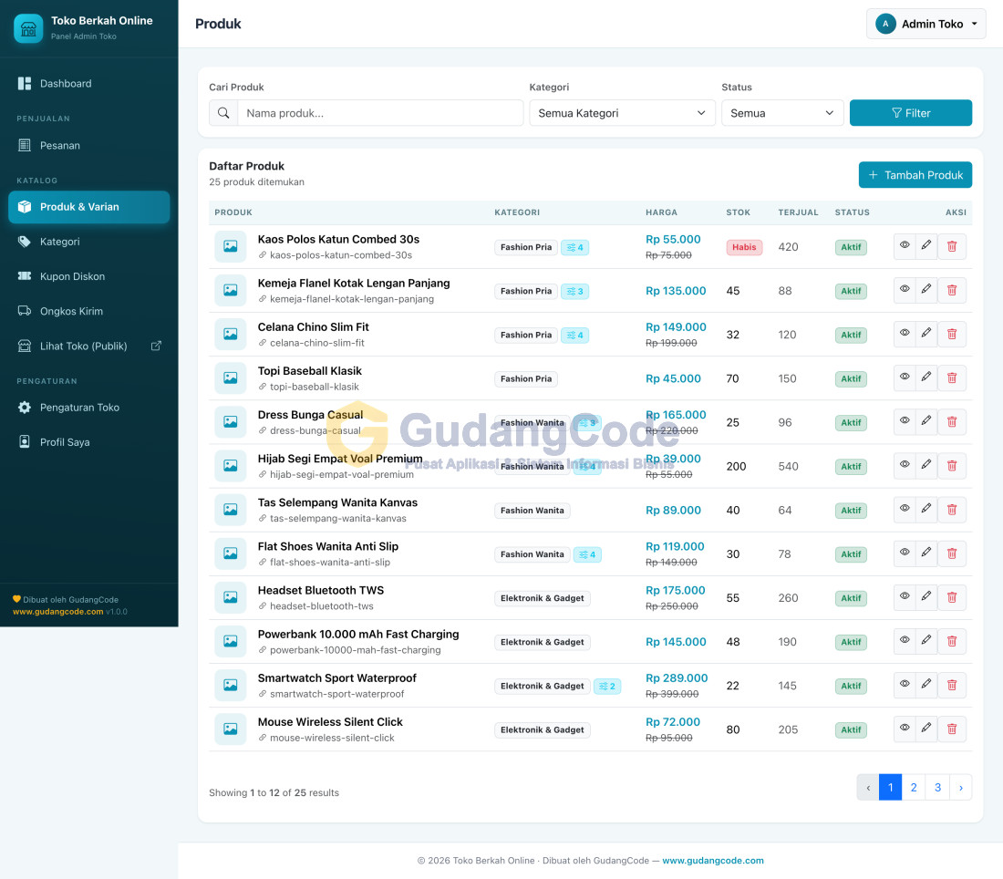 Online Store + WhatsApp Checkout App
