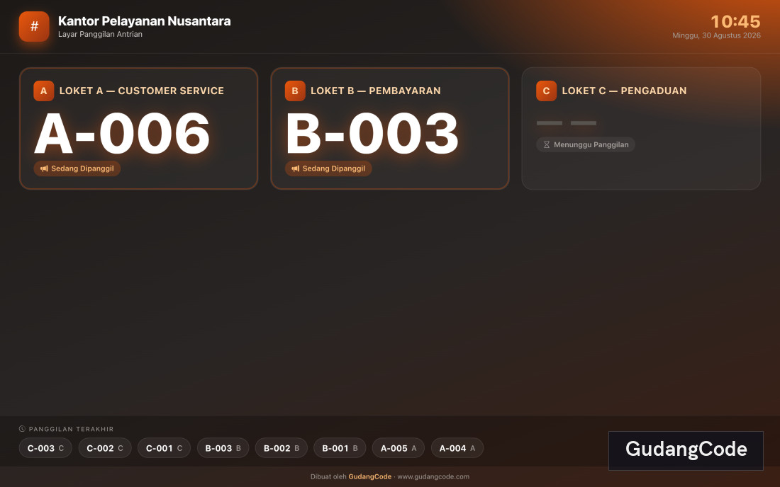 Aplikasi Nomor Antrian Online - Aplikasi Nomor Antrian Online — Screenshot 1