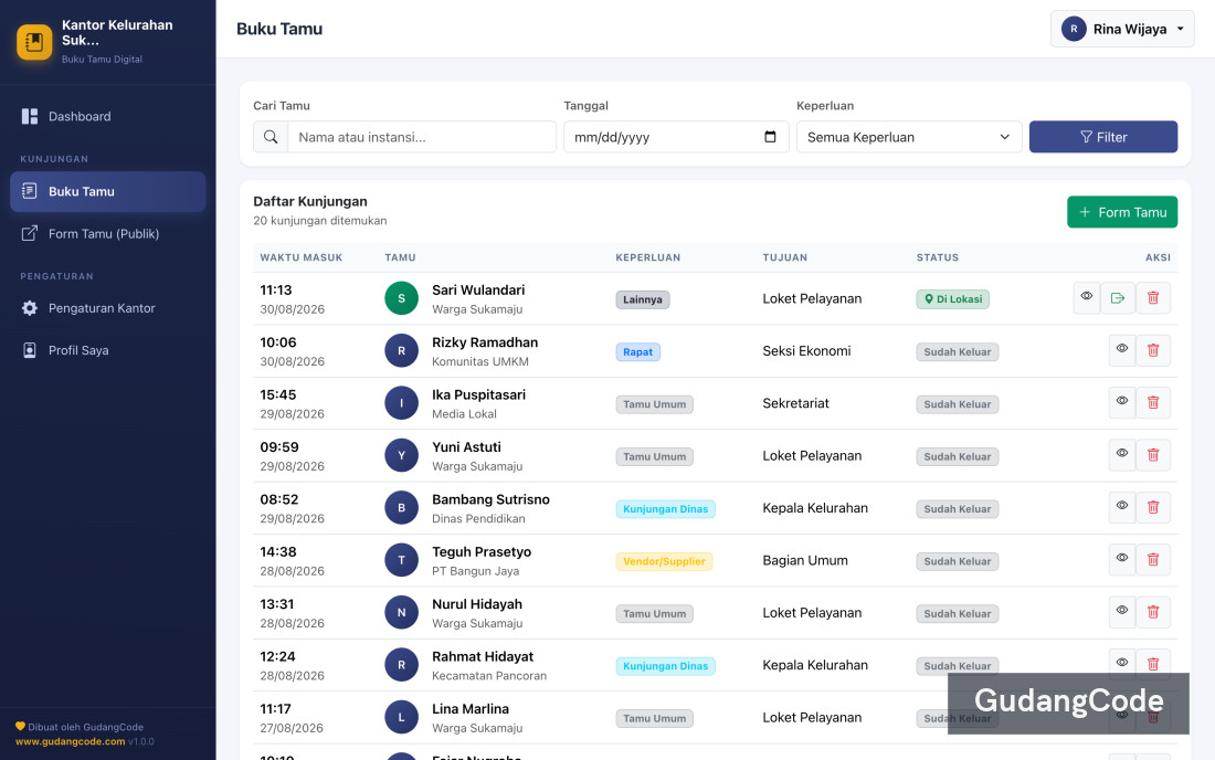 Digital Guest Book App