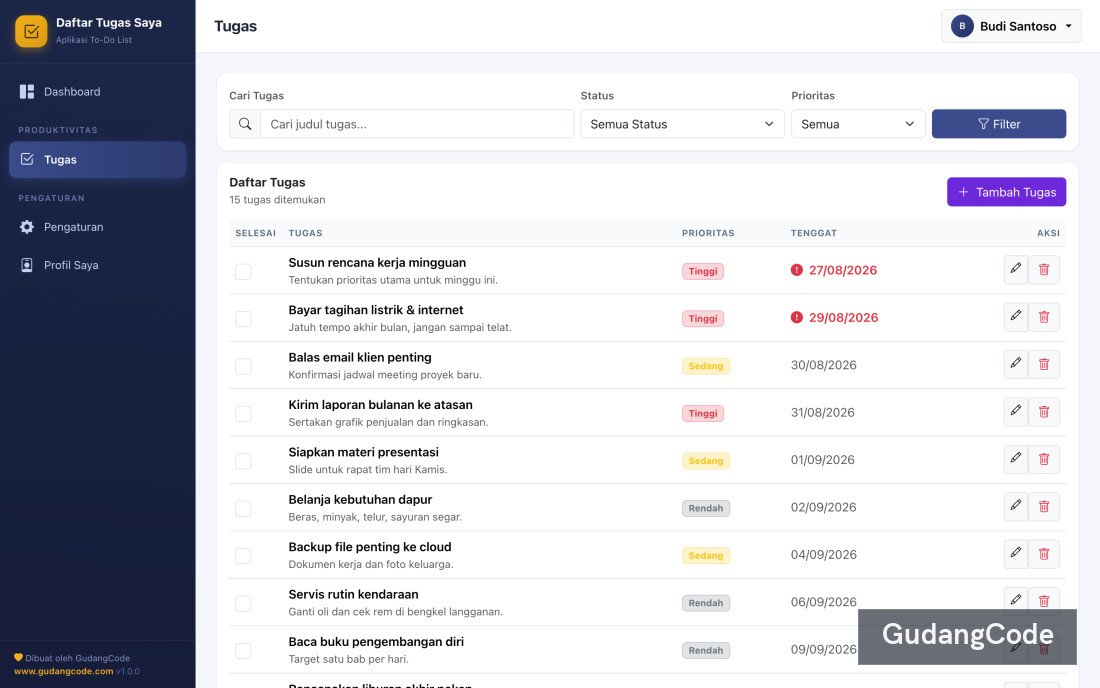 Aplikasi To-Do List - Aplikasi To-Do List — Screenshot 2