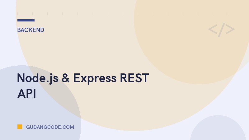 Node.js & Express REST API